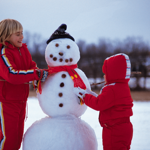 2 Children Building a Snowman